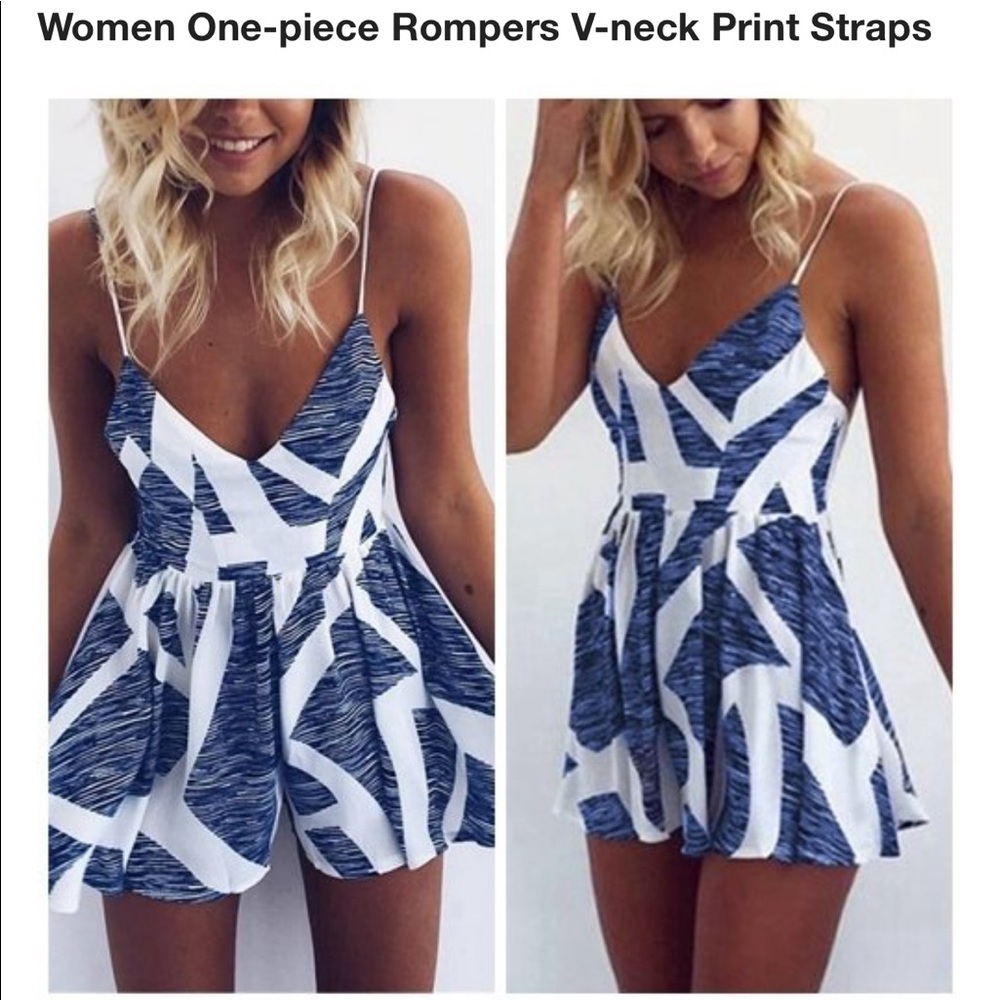 Cute V Neck one piece romper
